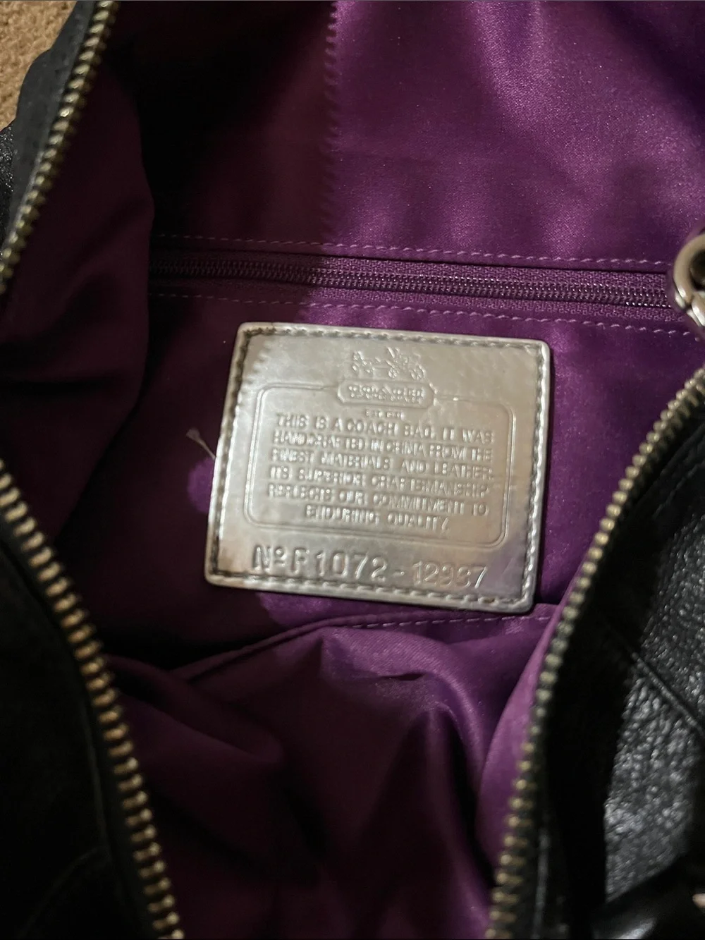 Coach Black Leather Shoulder Satchel with Silver Hardware - Picture 8 of 9
